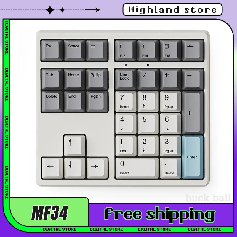 

Magicforce MF34 Mechanical 2mode Keypad Numeric Keypad USB 2.4G Wireless PBT Keycaps 34Keys Hot-Swap Office Gaming Keyboard Gift