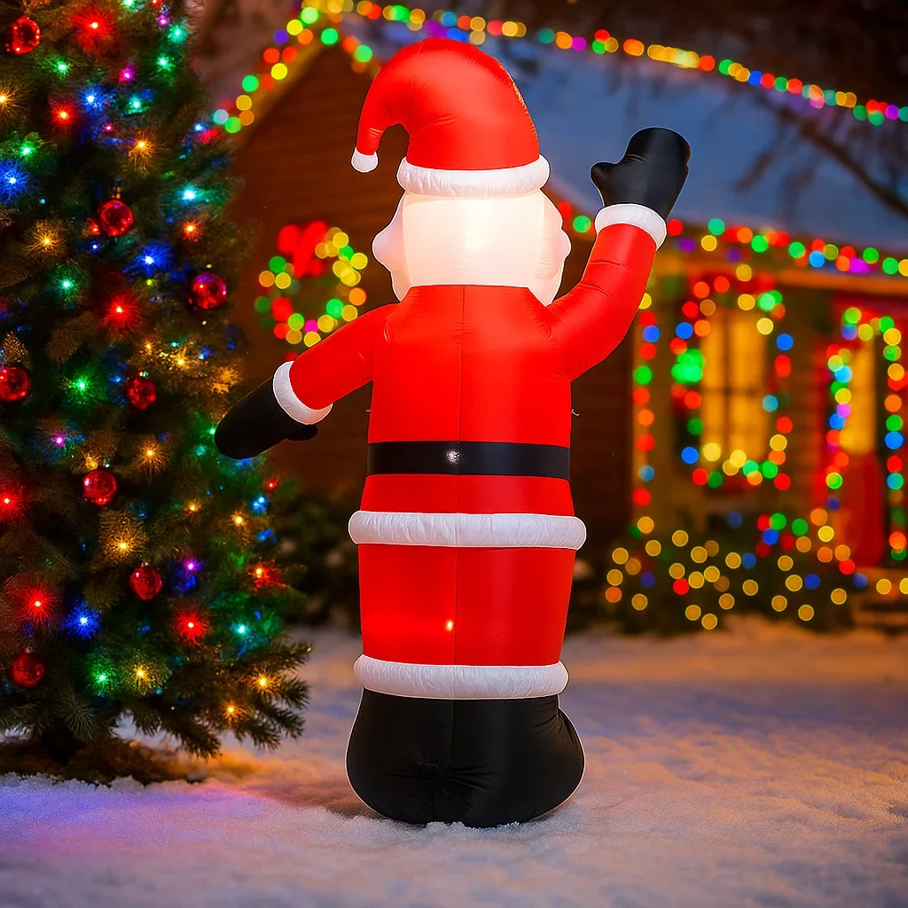 2.4 متر/7.8FT نفخ سانتا كلوز الديكور في الهواء الطلق LED أضواء ديكورات المنزل اللعب ساحة عيد الميلاد الحلي عطلة لوازم الديكور