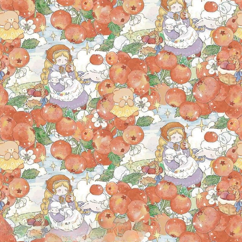 Cartoon Pattern Digital Printing Fabric Persimmon Ruyi 40 Count Cotton Children's Clothing Bag Mosquito Proof Pants Fabric