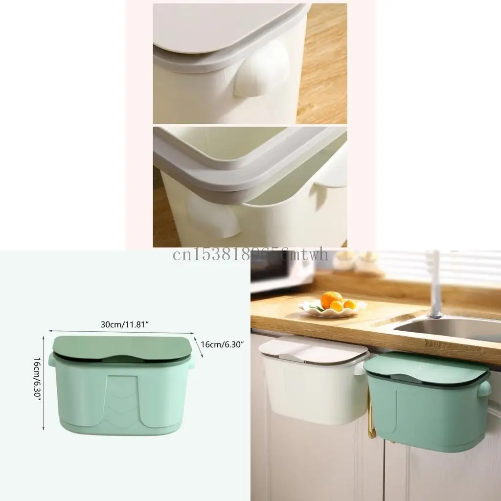 

Зеленая бункерная мусорная корзина с установленной на стену для крышки банка банки B03D