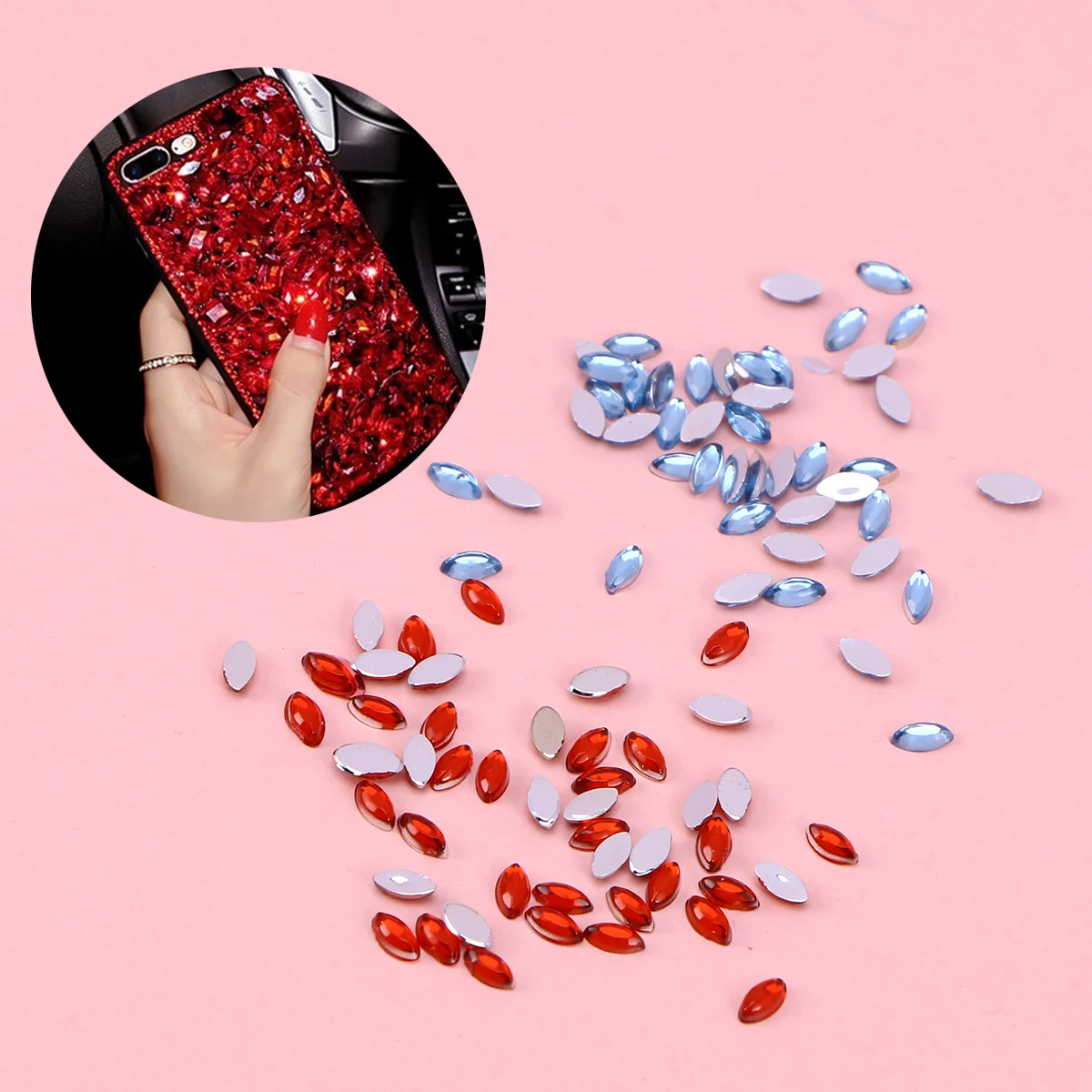 1箱12色 カラフルなレジンラインストーン フラットバック型 ネイルアートデコレーション マニキュアDIY グリッタージェムネイル用