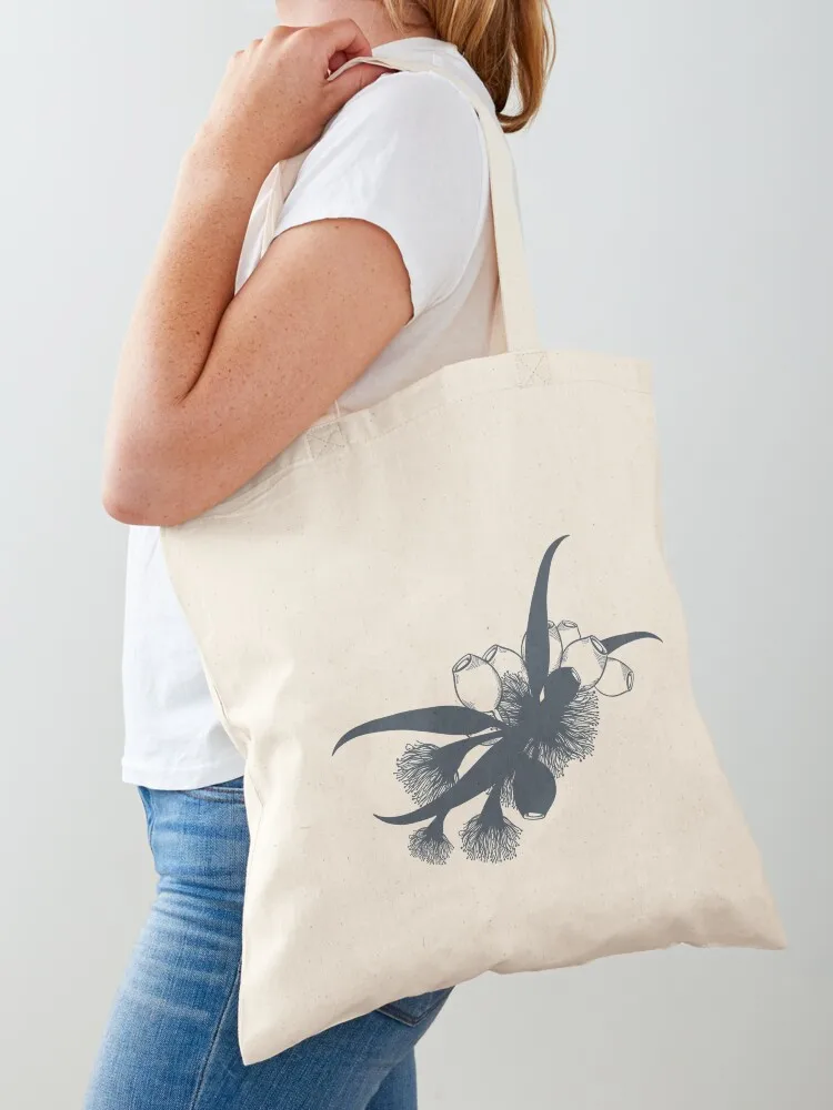 

Blue Gumnut Flower Pattern Tote Bag canvas tote Women bags Shopper handbag cute tote bag