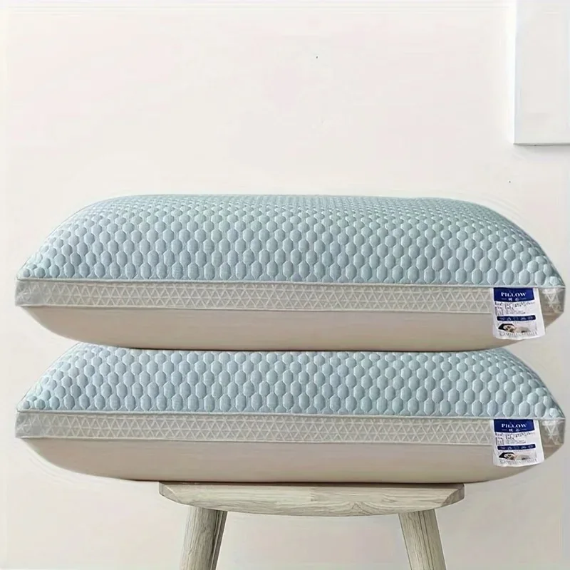 2 Piece Set of Cool Breathable Tofu Pillows Ergonomic Neck and Spine Support Sleep Aid Helps You Fall Asleep Easily