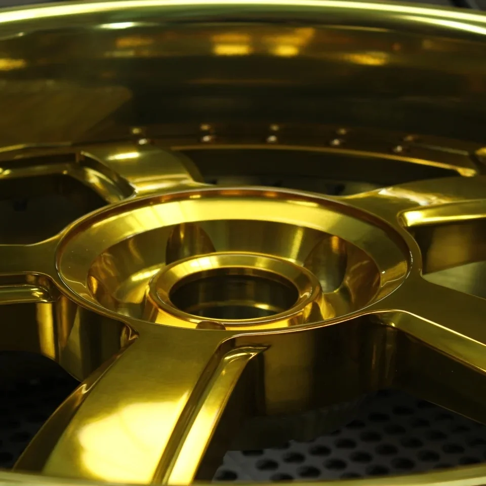 *forForged Aluminium Alloy Passenger Car Wheels 16 Inch 5x100 Rims 17-22 Inch Sizes Golden Double Piece 25mm 20mm ET
