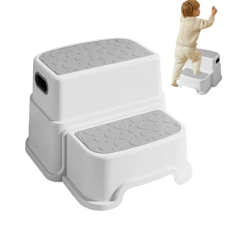 Kids Stepping Stool Non-Slip Double Layer Poop Stool Multi-Function Toddler Ladder Kitchen Counter Helper For Bathroom Bedroom