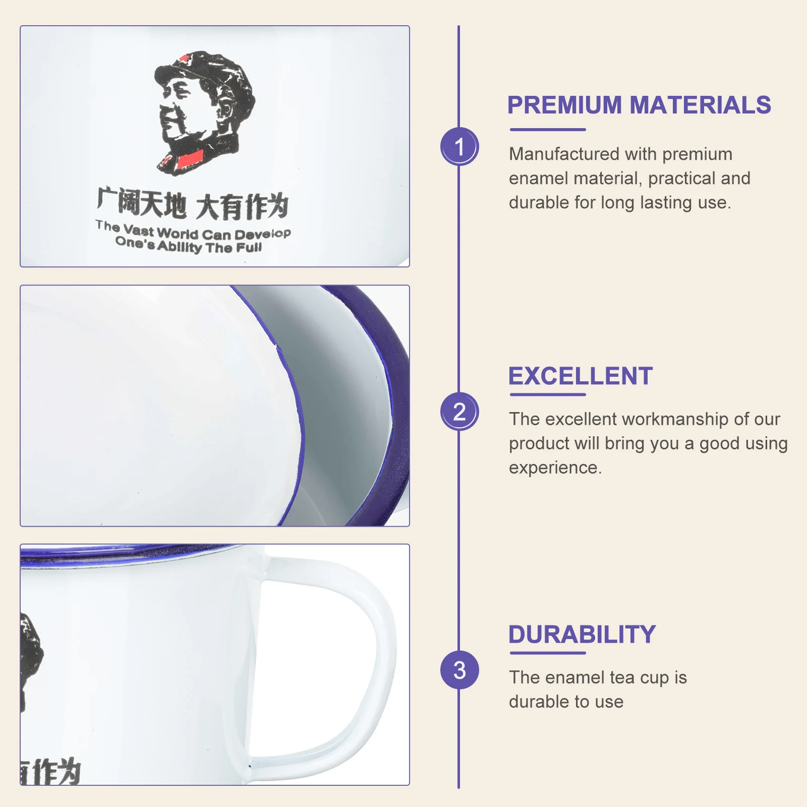 

Винтажная эмалированная кружка, ретро-чашка для чая, эмалированная коробка для риса, случайный узор, практичная многофункциональная чашка для воды, винтажная чайная кружка