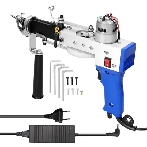 New tufting gun 2 in 1 electric carpet tufting gun can do cutting pile and loop pile pistol carpet weaving flocking power tool