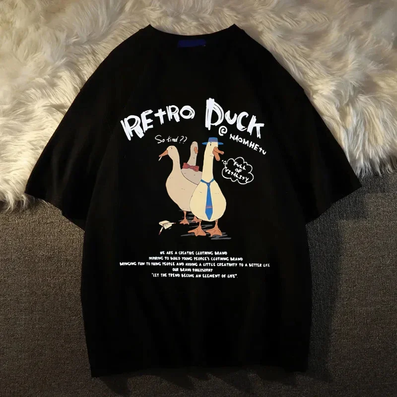 Maglietta a maniche corte Casual femminile top 2023 T-Shirt Harajuku maglietta nera stampata gatto divertente Kanji giapponese Streetwear neutro