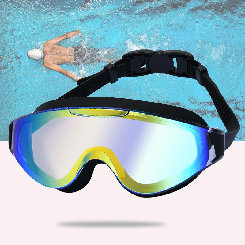 

Мужские и женские очки для плавания HD, противотуманные, с защитой от ультрафиолета, водонепроницаемые силиконовые очки для плавания, очки для водного спорта с регулируемым ремешком
