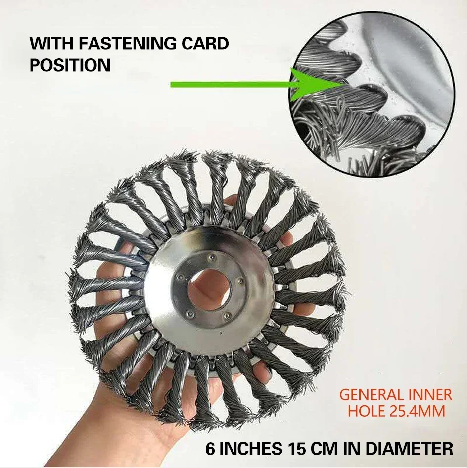 Upgrade 6/8/10 Zoll Unkraut Freischneider Kopf Rasenmäher Universal Rasentrimmer Kopf Stahldraht Rad Bürste Garten Trimmer Köpfe