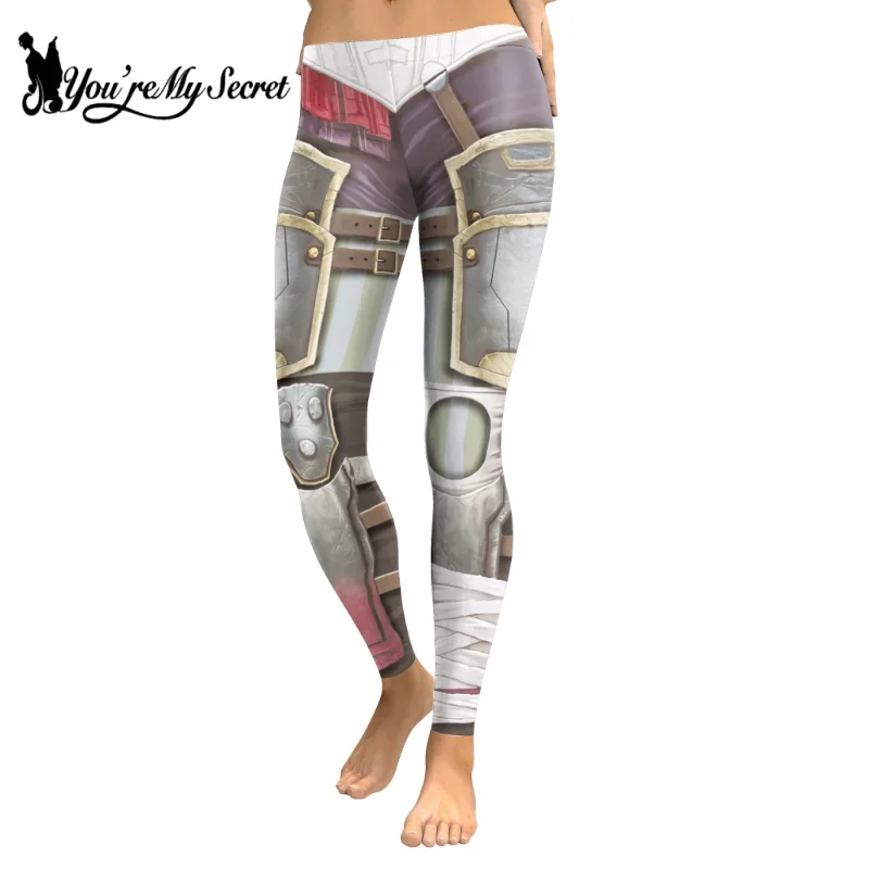 [Sei il mio segreto] Leggings da donna Stampa 3D Modello di cartone animato Pantaloni skinny Pantaloni da yoga casual Modello punk Vestito da donna