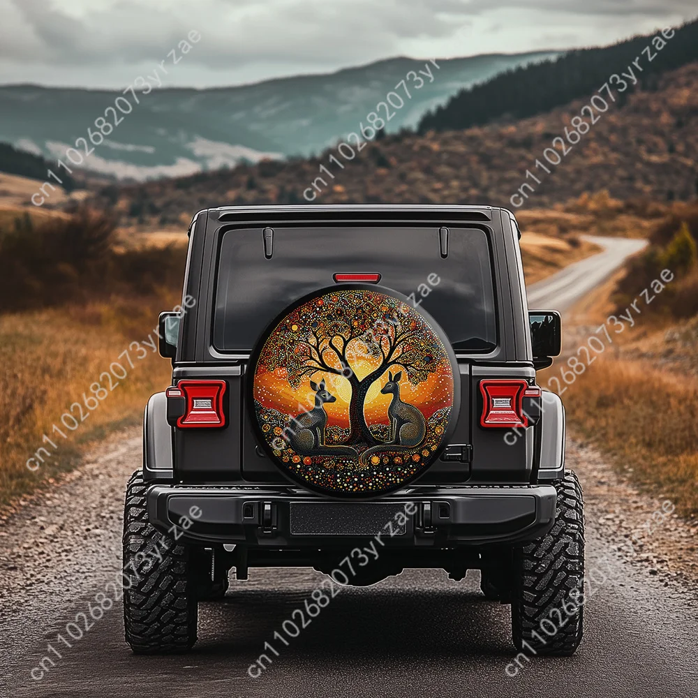

Two Kangaroos Various Models Spare Car Tire Cover Sand Dust Prevention Protect Wind Rain Tire Cover Sturdy Durable Tire Covers