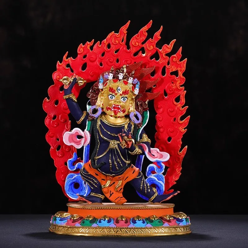 Tibetan ethnic home decor items for worshiping Buddha, gilded and paintedBHigh-grade copper Vajra hand-detailed Tantric Buddha s