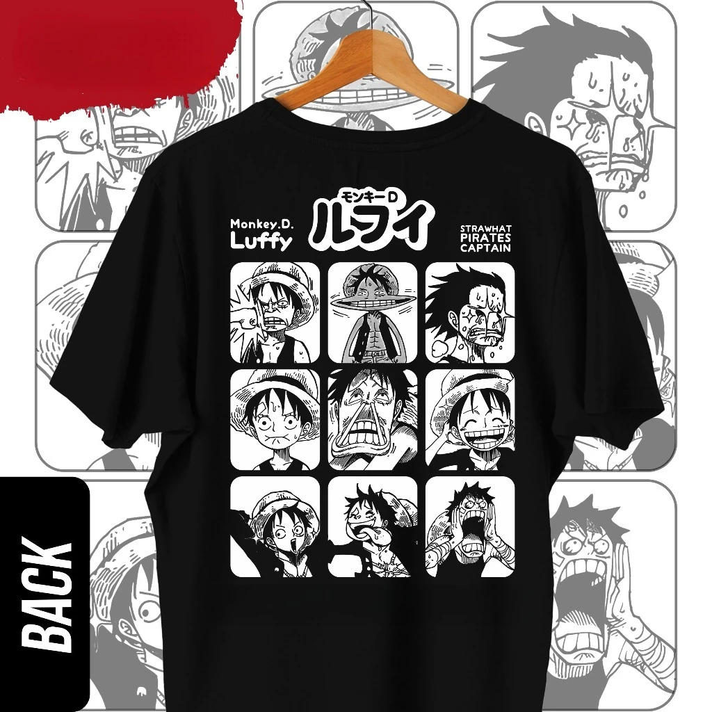 ONE PIECE MANGA ANIME T-Shirt | LUFFY EXPRESSIONS FACE | Printed T-shirt Men's and Women's T-shirt Men's Top Sports T-shirt 2026