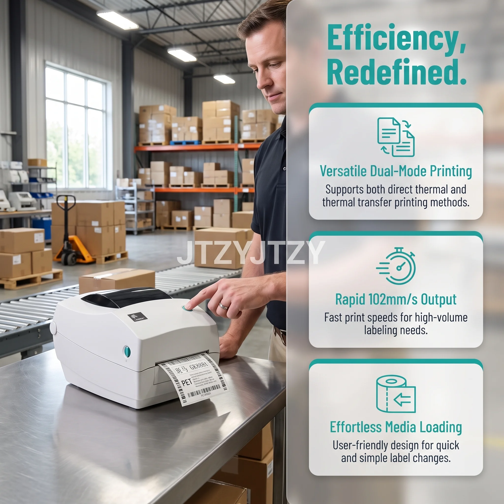 Zebra GK888t Thermal Transfer Thermal Desktop Printer 203dpi Label Printing Barcode Printing + Free 1 Roll Label Paper gift