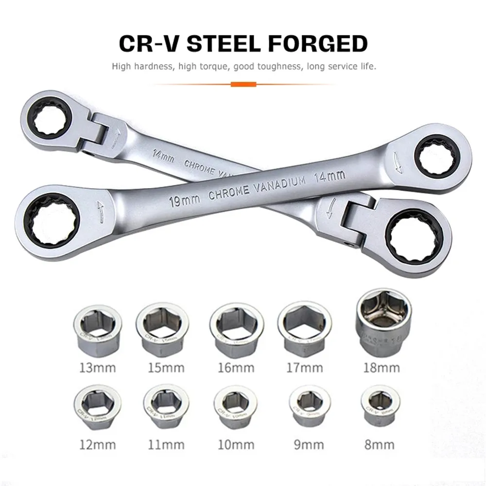 WOZOBUY Ratcheting Wrench 36 In 1 Socket Wrench Set Double-Ends Unniversal Spanner 72 Teeth Removable Socket 8-18mm