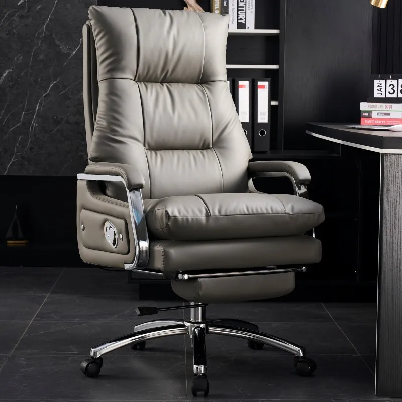 Computer chair Home comfortable sofa chair reclining Office leather boss chair Comfortable sedentary