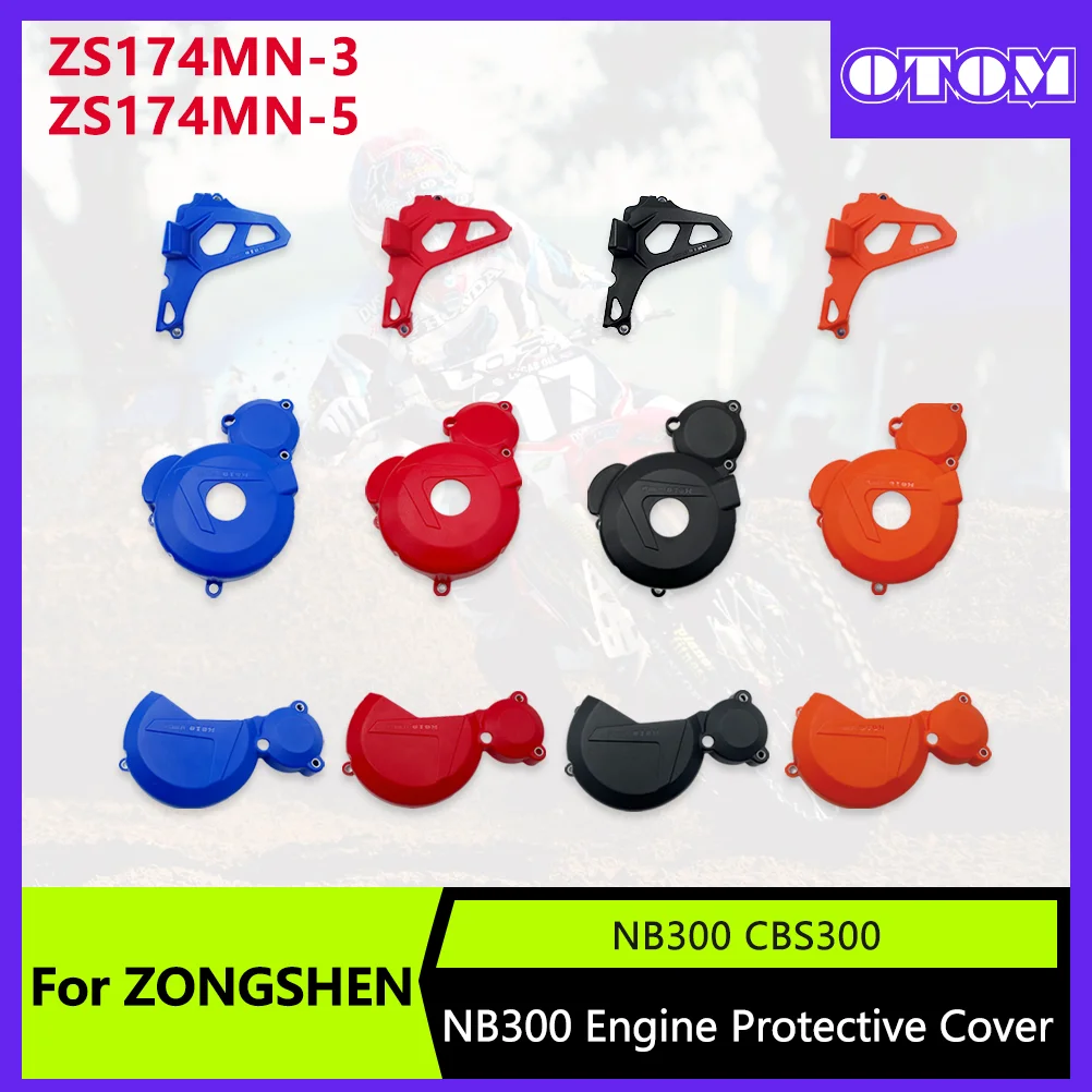 For CBS300 NB300 Engine Motorcycle Ignition Cover Drive Sprocket Cover Clutch Cover Plastic Colorful ZONGSHEN Moto Accessories