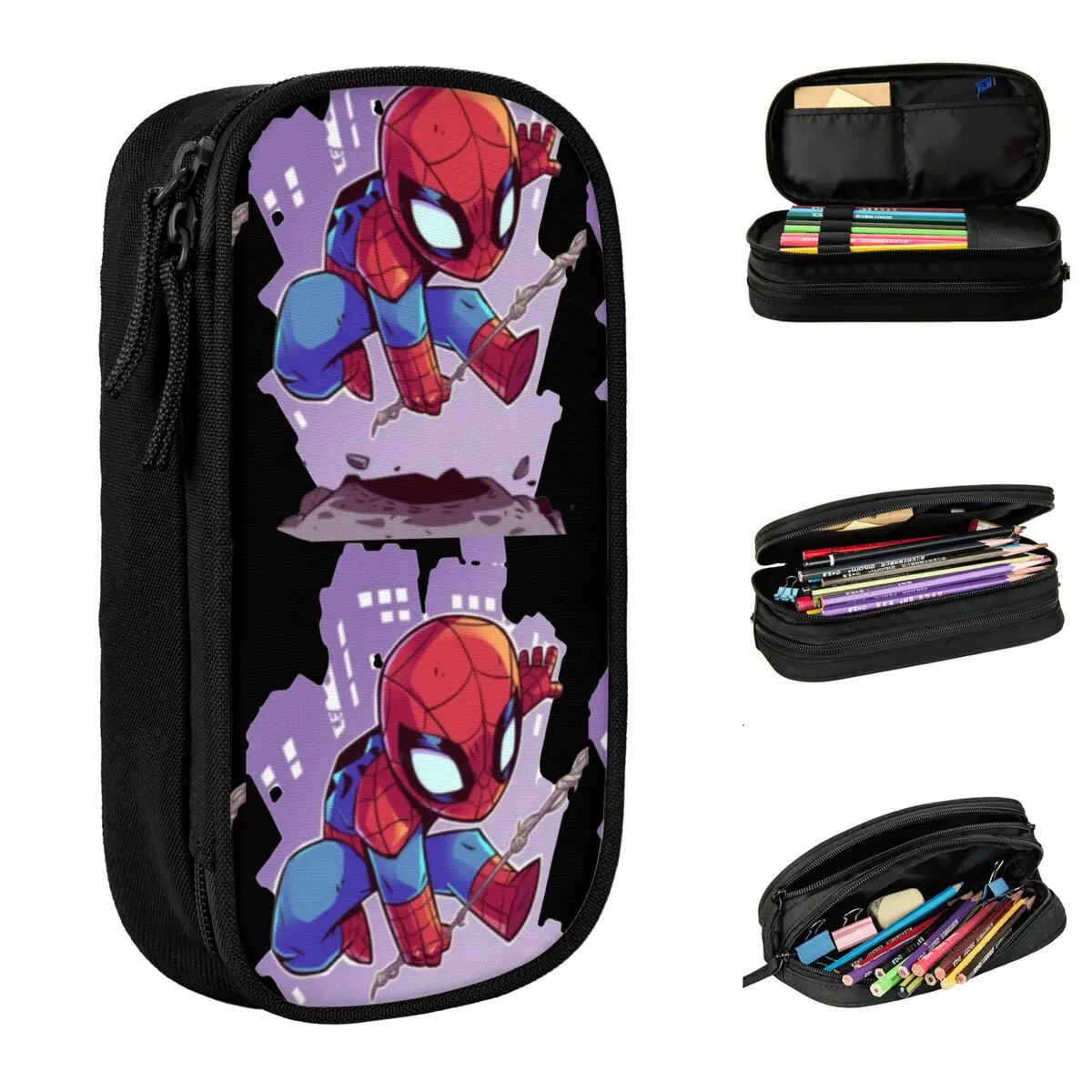 Creative Cute Spider-man Spiderman Cartoon Pencil Cases Pencilcases Pen Kids Large Storage Bags School Supplies Gifts Stationery