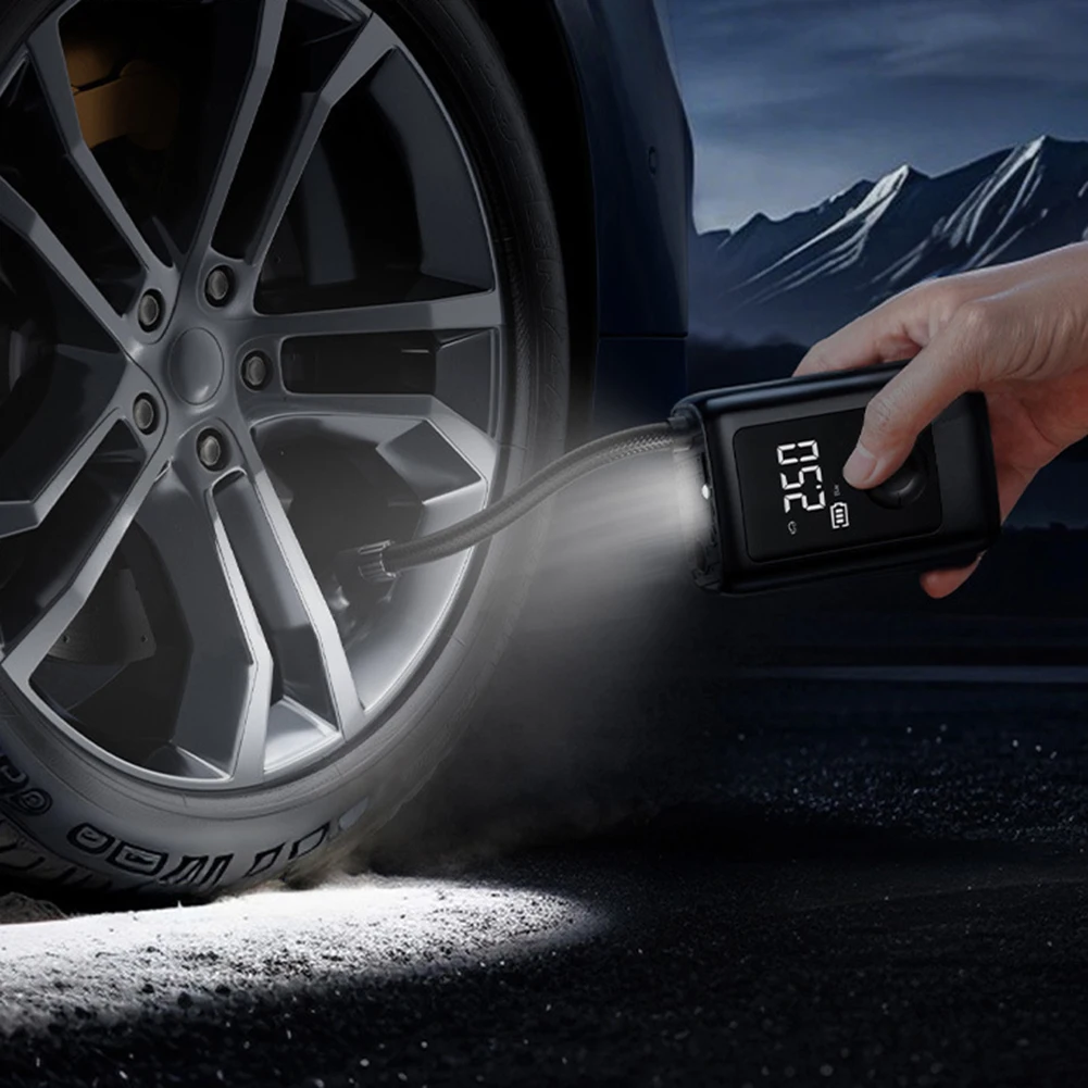 

150PSI Car Wireless Air Pump with Light Electric Tire Pump USB Rechargeable Car Tire Inflator for Automobile Bicycle Ball