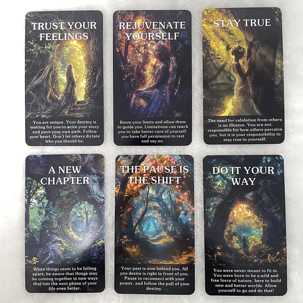 Tarot Deck,Mystic Forest Oracle Cards,Fortune Telling Toys,12x7cm,56-Cards,Prophecy Taro for Beginners,Divination,in Box