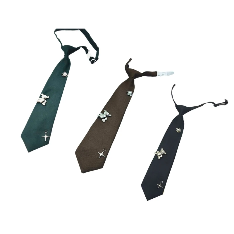 Sophisticated Necktie Universals Tie Fashionable Bear Pattern Necktie D5QB