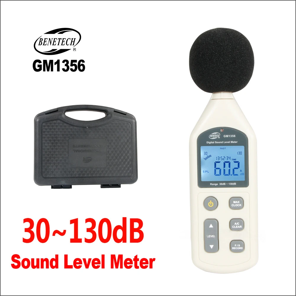 

Профессиональный цифровой измеритель уровня звука BENETECH GM1356, децибел с CD, Звуковой Измеритель 30-130 дБ