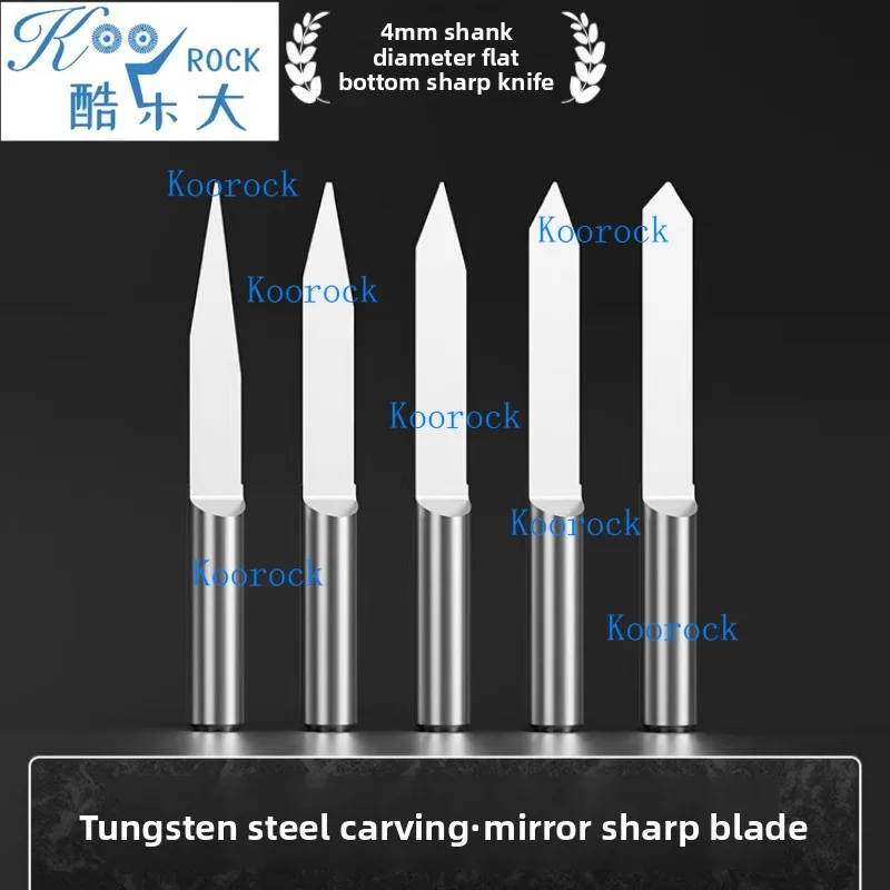 10pcs 4mm Tapered Flat Bottom Carbide Engraving Tool for Woodworking CNC Router Bit