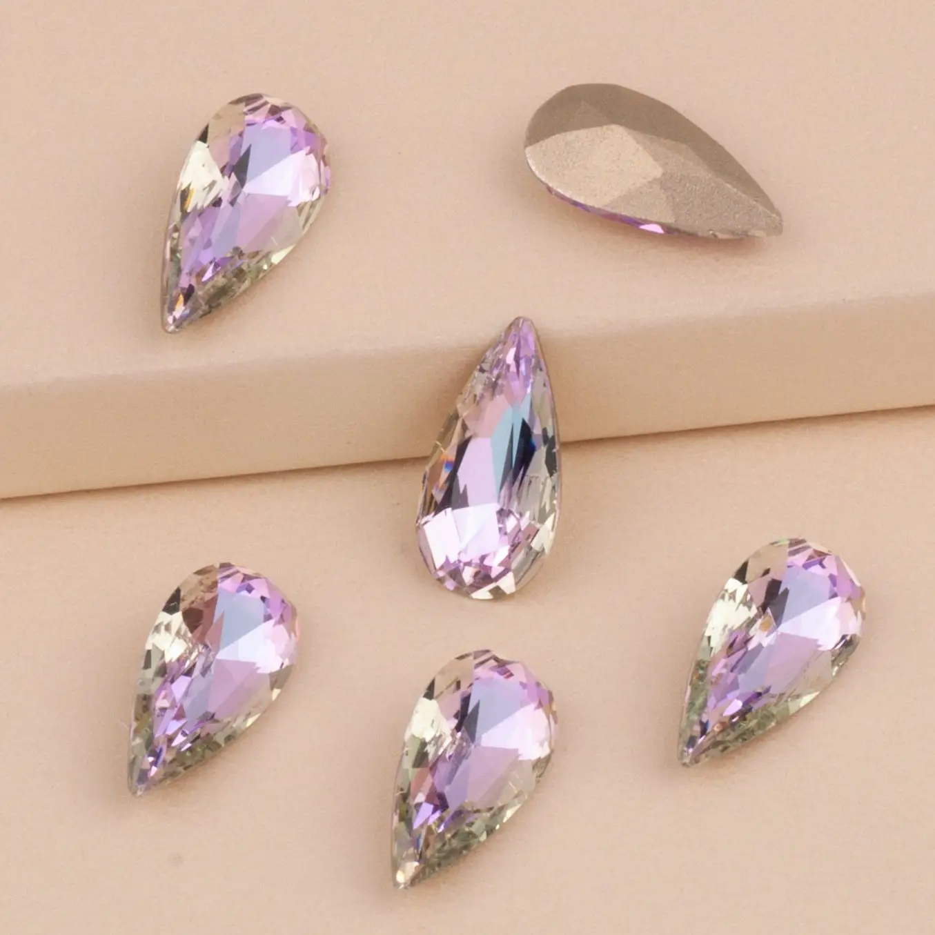10 pçs 5x10mm lágrima cristal glitter unhas de vidro strass cor diferente 3d jóias fazendo contas diy acessórios da arte do prego
