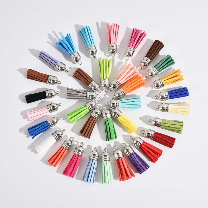 10/20Pcs Faux Leather Tassel Pendants Small Tassels Charms For DIY Jewelry Bracelets Key Chains Bag Decor Handcraft