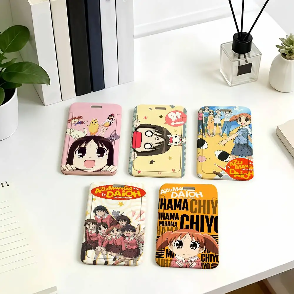 Cartoon Azumanga D-aioh Badge Card Holder Student ID Case Daily Use Subway Commute Work Cover Office School Bus Protector