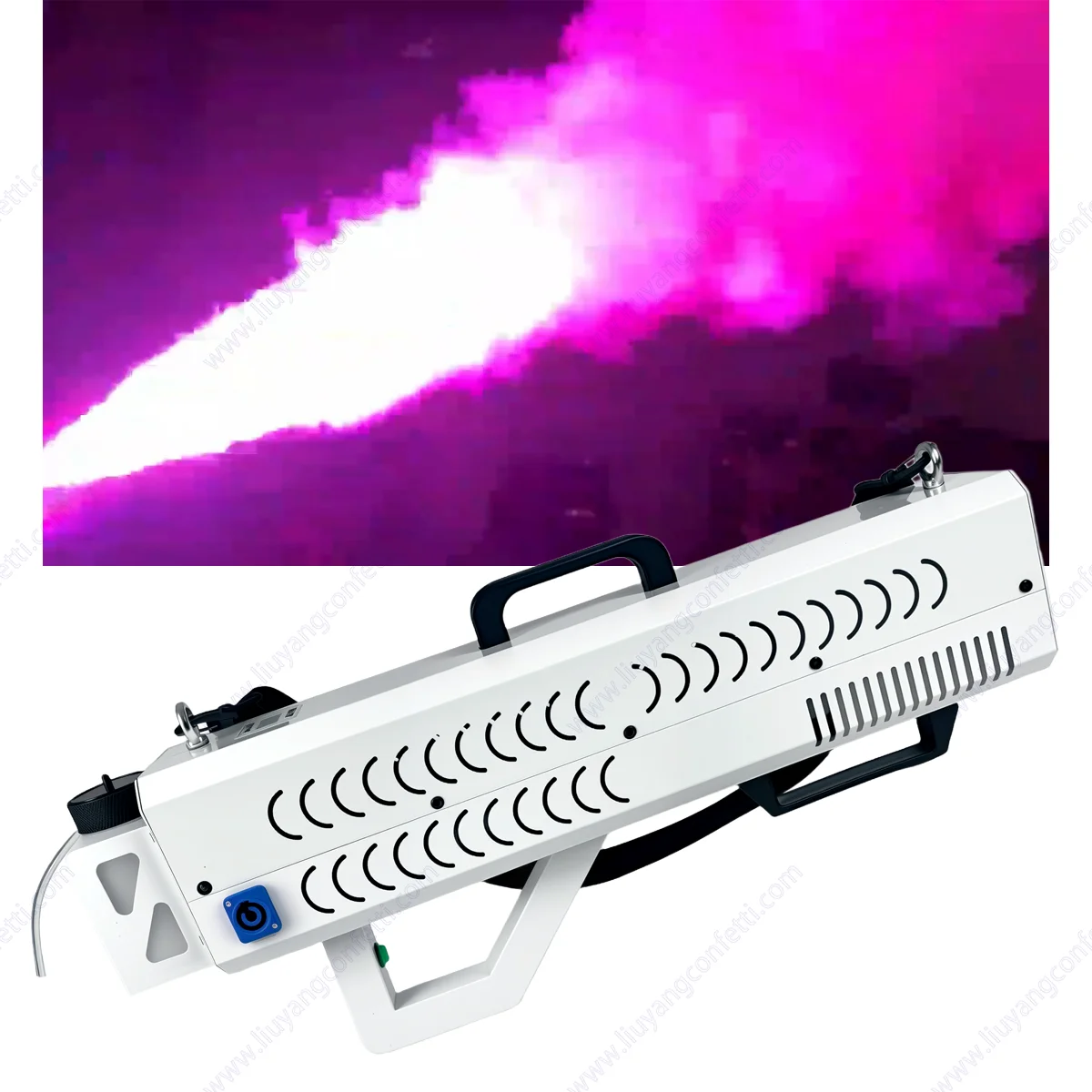 Pistolet à fumée Portable 1500W RGB LED Jet FX, sortie puissante, colonne d'air, canon léger DJ, Machine de pulvérisation de brouillard pour scène, événement de mariage, DJ