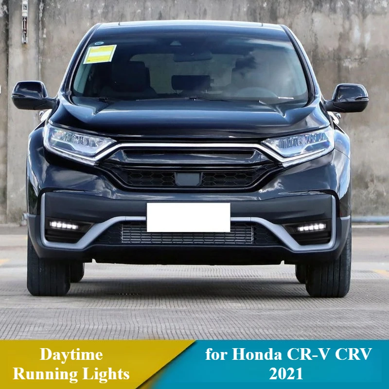 لهوندا CR-V CRV 2021 2 قطعة Led أضواء النهار الجري DRL Dymanic بدوره إشارة القيادة الجبهة الضباب مصباح 12 فولت أضواء النهار ليلة الأزرق #3