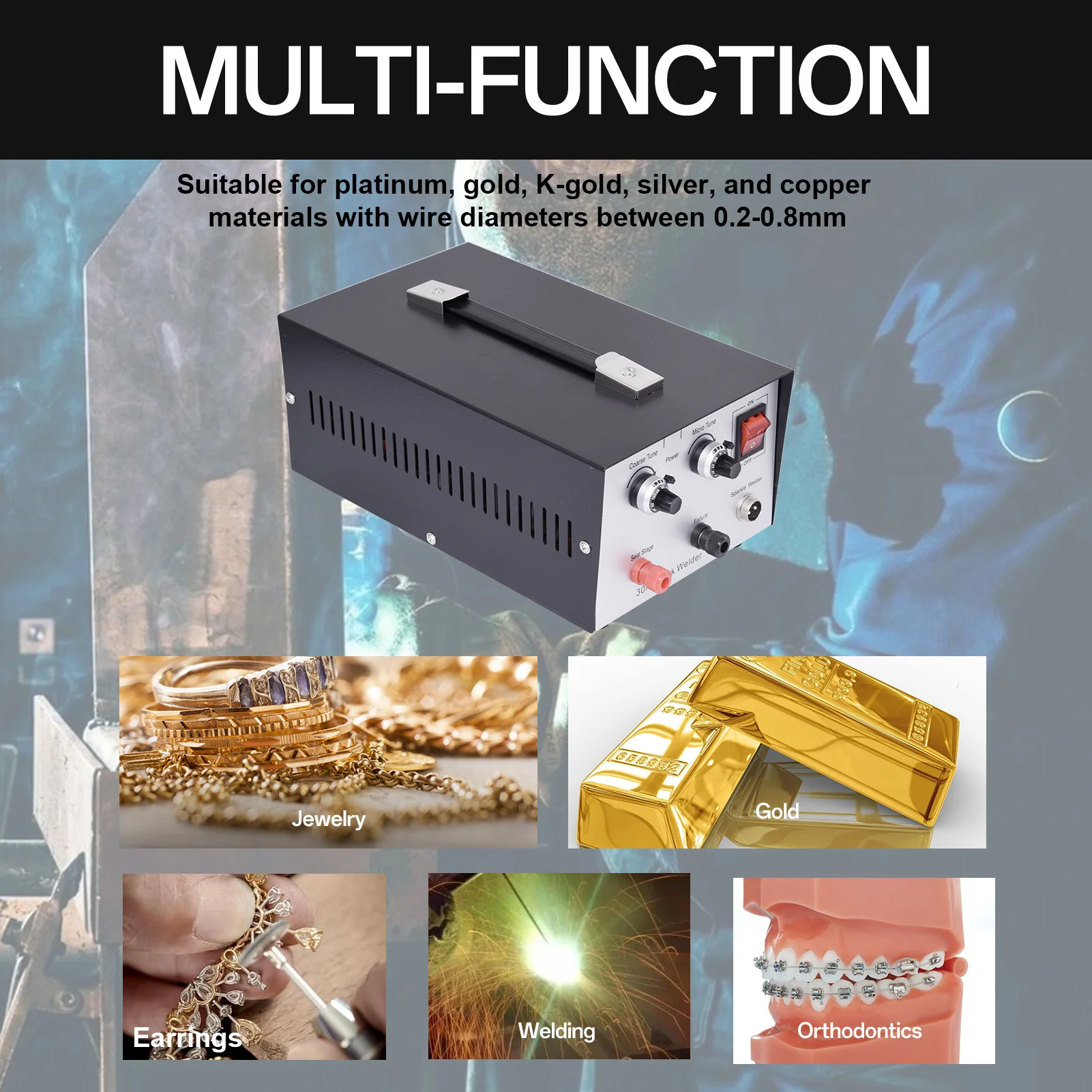 영구 보석 용접기 300W 보석 금은 용접기 휴대용 110V 30A 스팟 용접 도구 (은, 강철, 백금용)
