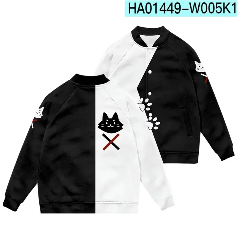 2024 Vtuber ookami mio print male/female autumn/winter baseball jacket jacket long sleeves harajuku japanese streetwear