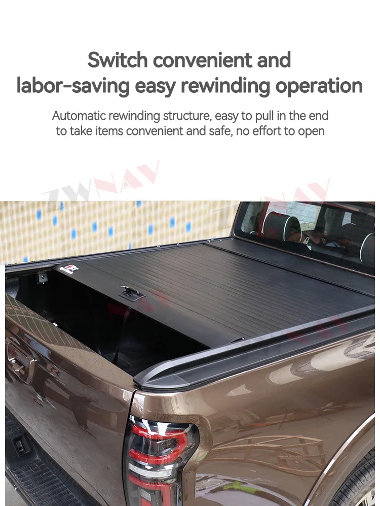 

Car Trunk Lids For Nissan Navarre Pickup Bed Tonneau Cover Retractable Roller Shutter Tail Box Cover Electric Accessory