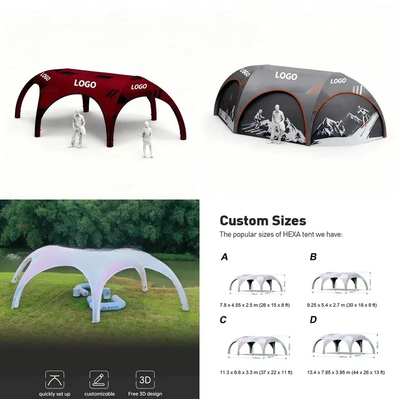 Custom Tienda Inflable Wedding & Party Waterproof Blow up Inflatable Dome Gazebo Marquee Shade Tent Outdoor Tents for Events