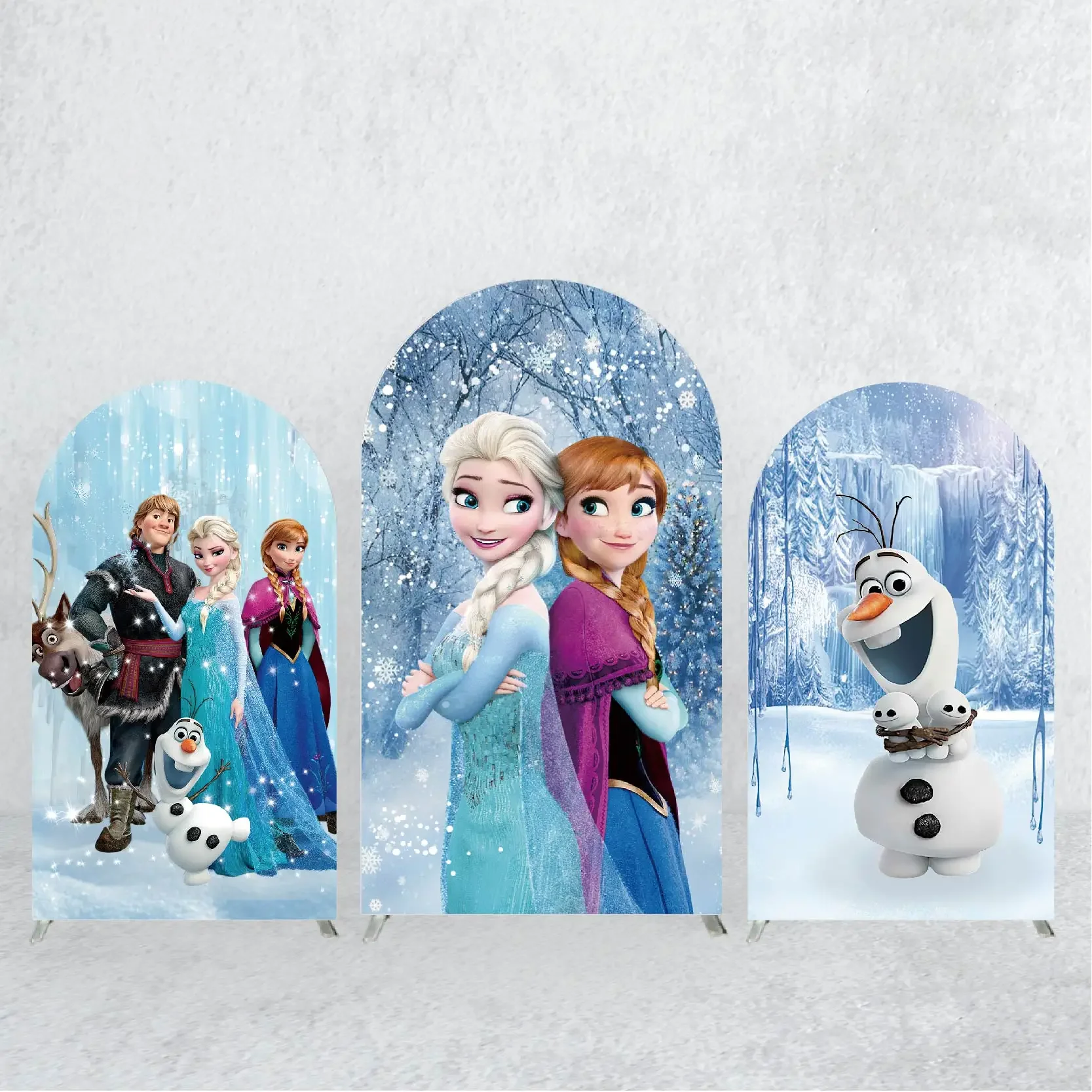 

Disney Frozen Princess Elsa and Anna Theme Arch Backdrop Covers Girl's Party Supplies Banner Photo Studio Background Decoration