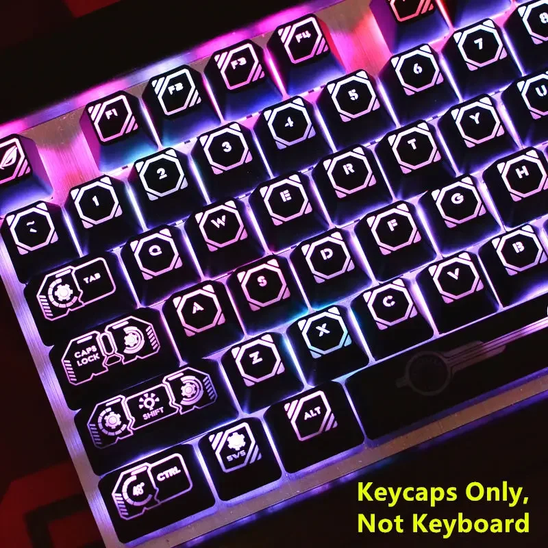 104 Keys Laser Backlit Keycap Set Gaming Keycaps Key Cap for Corsair K70 K65 RGB K95 Strafe Mechanical MX Gaming Keyboard