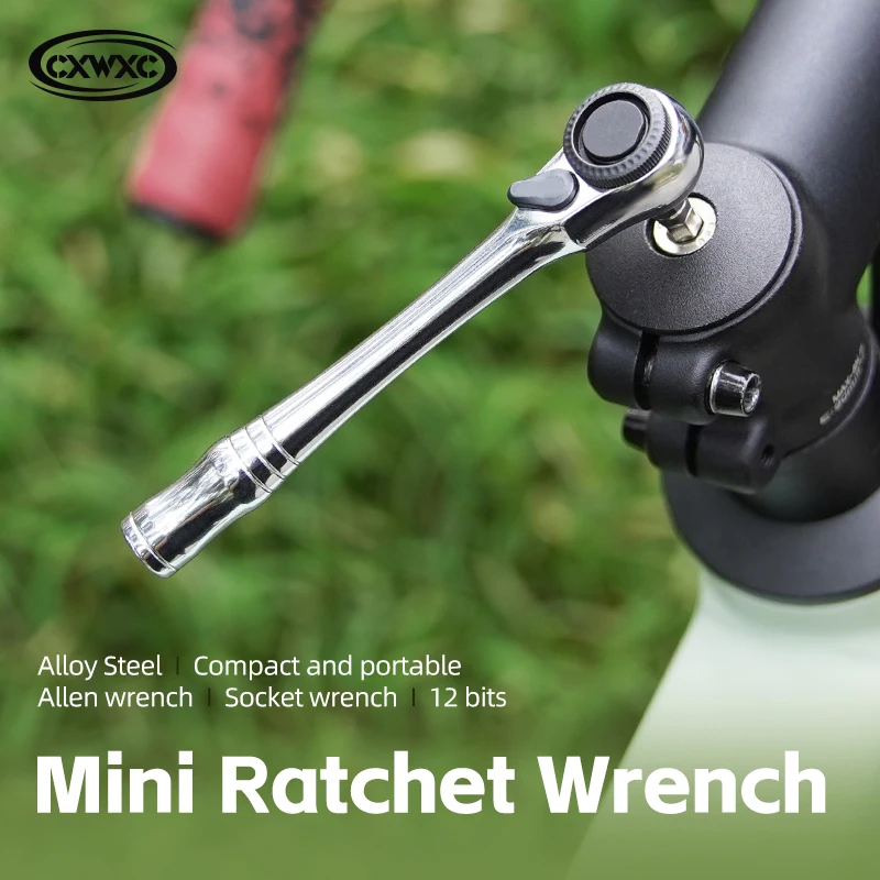 

CXWXC Bicycle Ratchet Repair Tool Kit Portable Magnetic Bits BikeTorque Wrench Dual Direction Bike Maintenance Socket Spanner