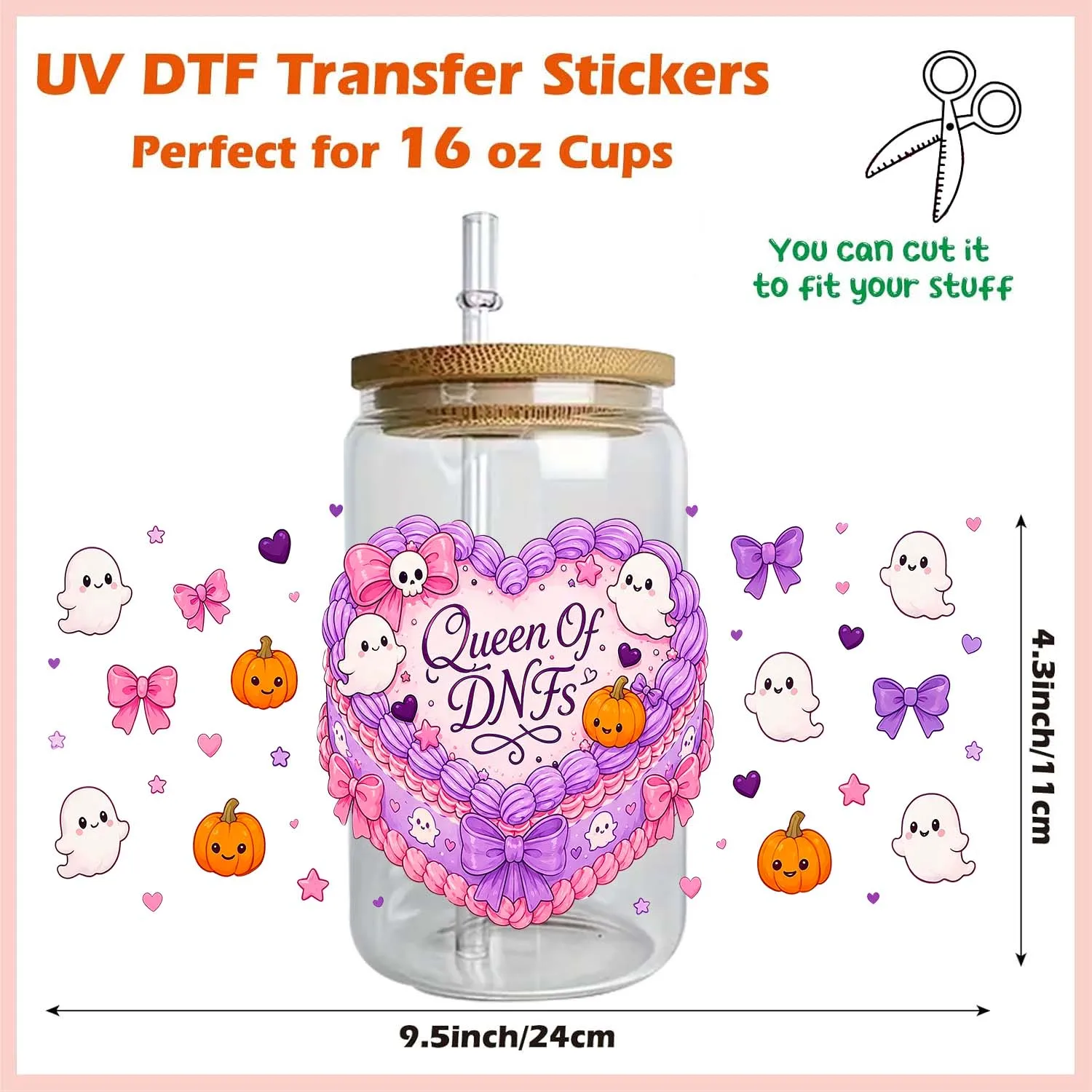 Halloween Pumpkim Season Rub on Uvdtf Sticker waterproof DIY Decals 3D transfers uvdtf tumbler stickers 16oz uv dtf cup wraps