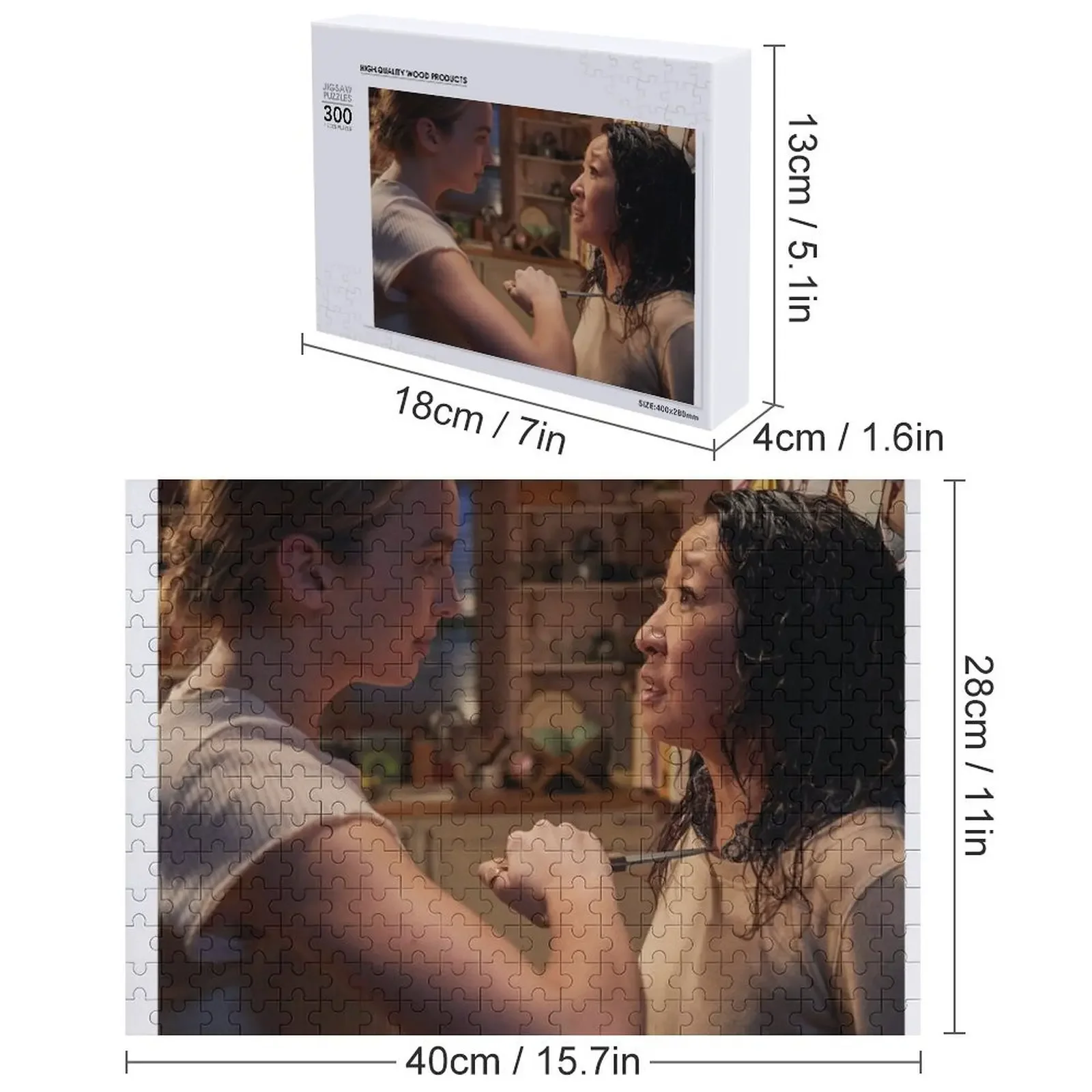 Villanelle and Eve in Eve’s house (Killing Eve) Jigsaw Puzzle Personalized Gift Wood Name Wood Animals Wooden Adults Puzzle