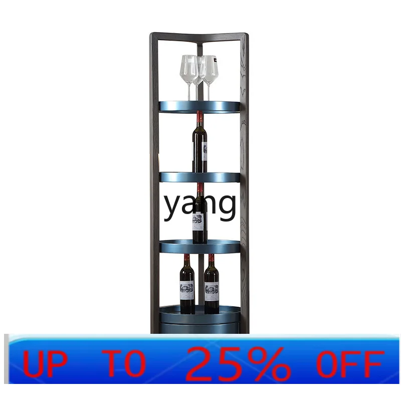 LMM light luxury high-grade solid wood multi-layer wine rack living room multi-functional modern Chinese rack