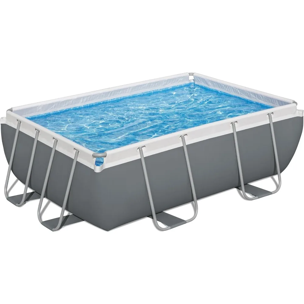 Swimming Poor, Power Steel  Above Ground Pool Gallons, Corrosion & Puncture Resistant,Rectangular Outdoor Family Swimming Pool