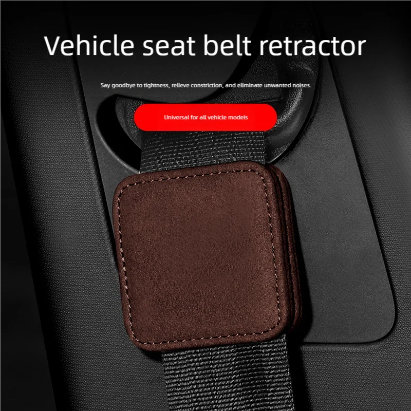 Faux Leather Car Seatbelt Adjuster Buckle for Pregnant Women, Elastic Adjuster to Prevent Chafing While Driving