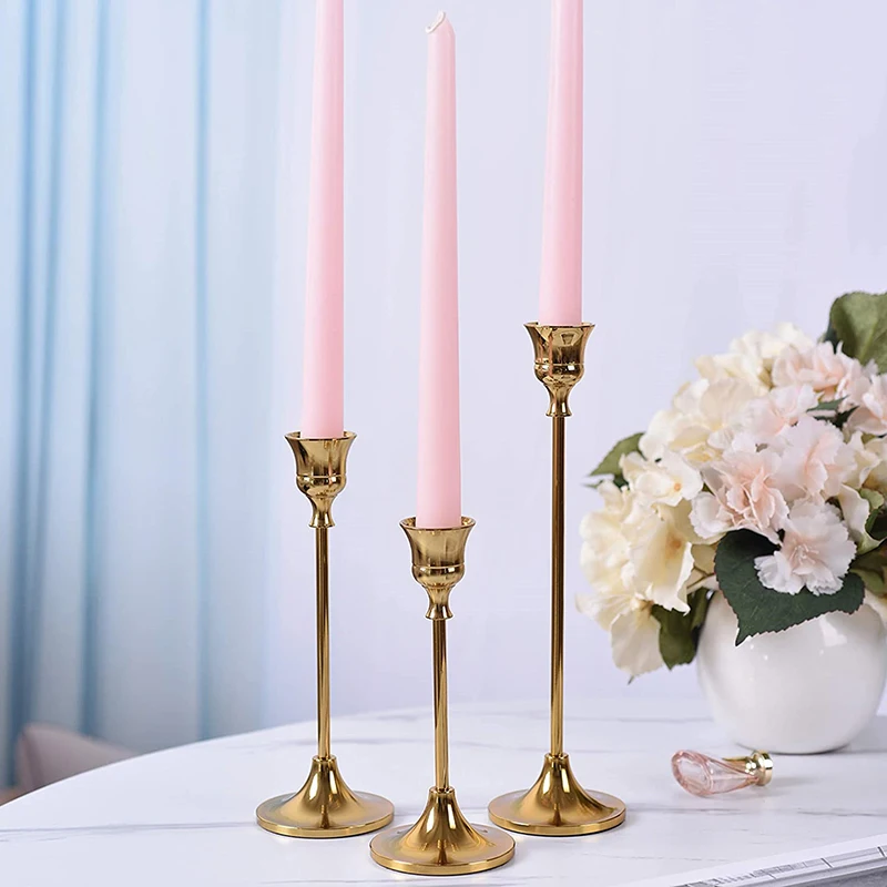 European style Metal Candle Holders Simple Golden Wedding Decoration Bar Party Living Room Decor Home Decor Candlestick