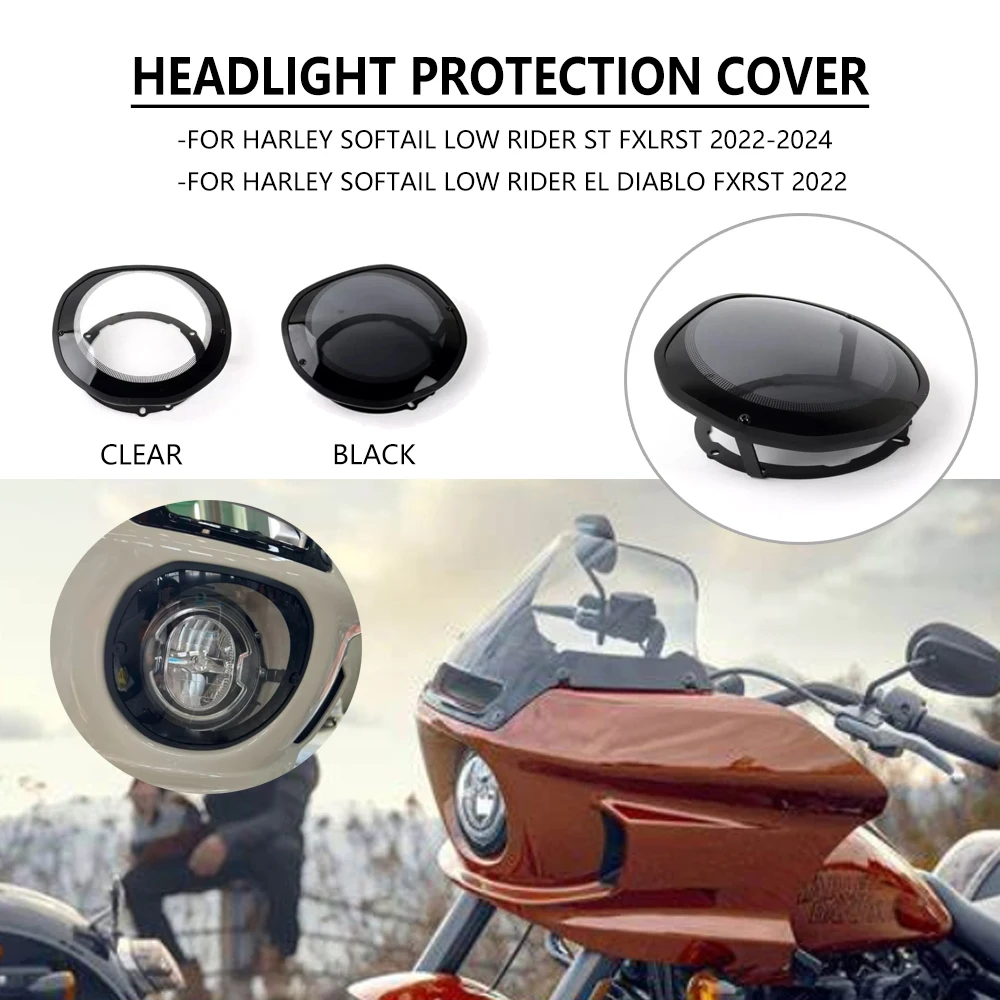 

NEW Auxiliary Light Protection Cover Headlight Protection Cover For Harley Softail Low Rider ST El Diablo FXRST FXLRST