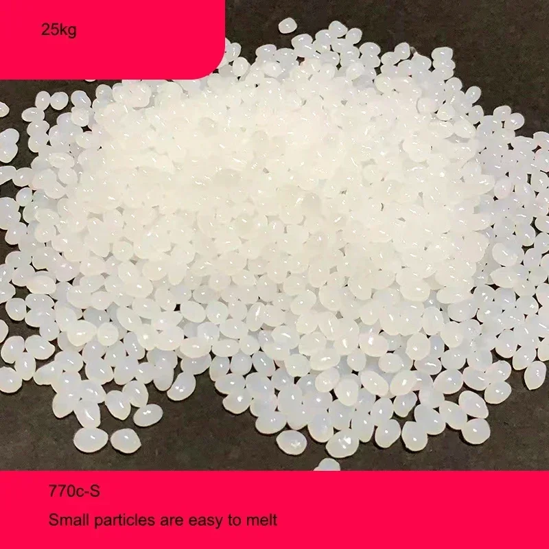 Transparent hot-melt adhesive pellets (suitable for binding bid documents); 25kg pack for perfect binding machines.