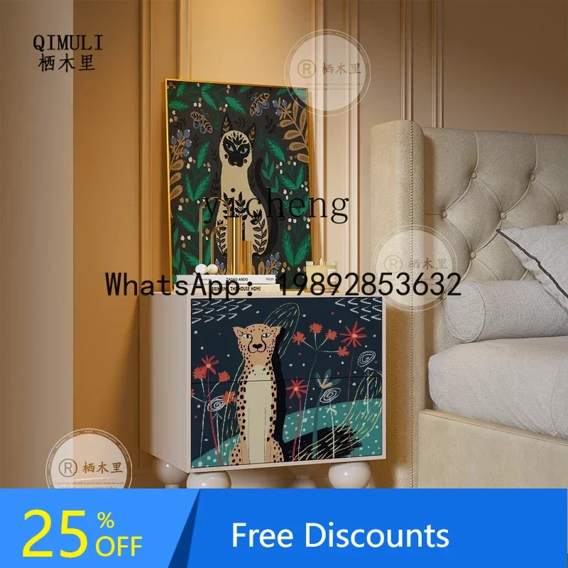 American solid wood bedside table living room bedroom cloakroom household storage small cabinet small storage locker