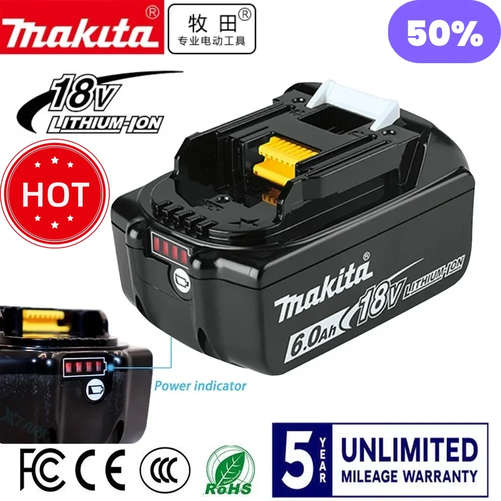 

Brand NEW Makita BL1860 Battery Pack 18V 5.0Ah Lithium-ion Rechargeable Battery for Makita Power Tools BL1830 BL1850 LXT400